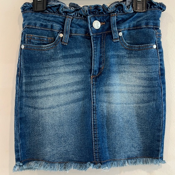 Joe’s Jeans Girls Denim Mini Skirt With Raw Hem Size 8 - Picture 1 of 6
